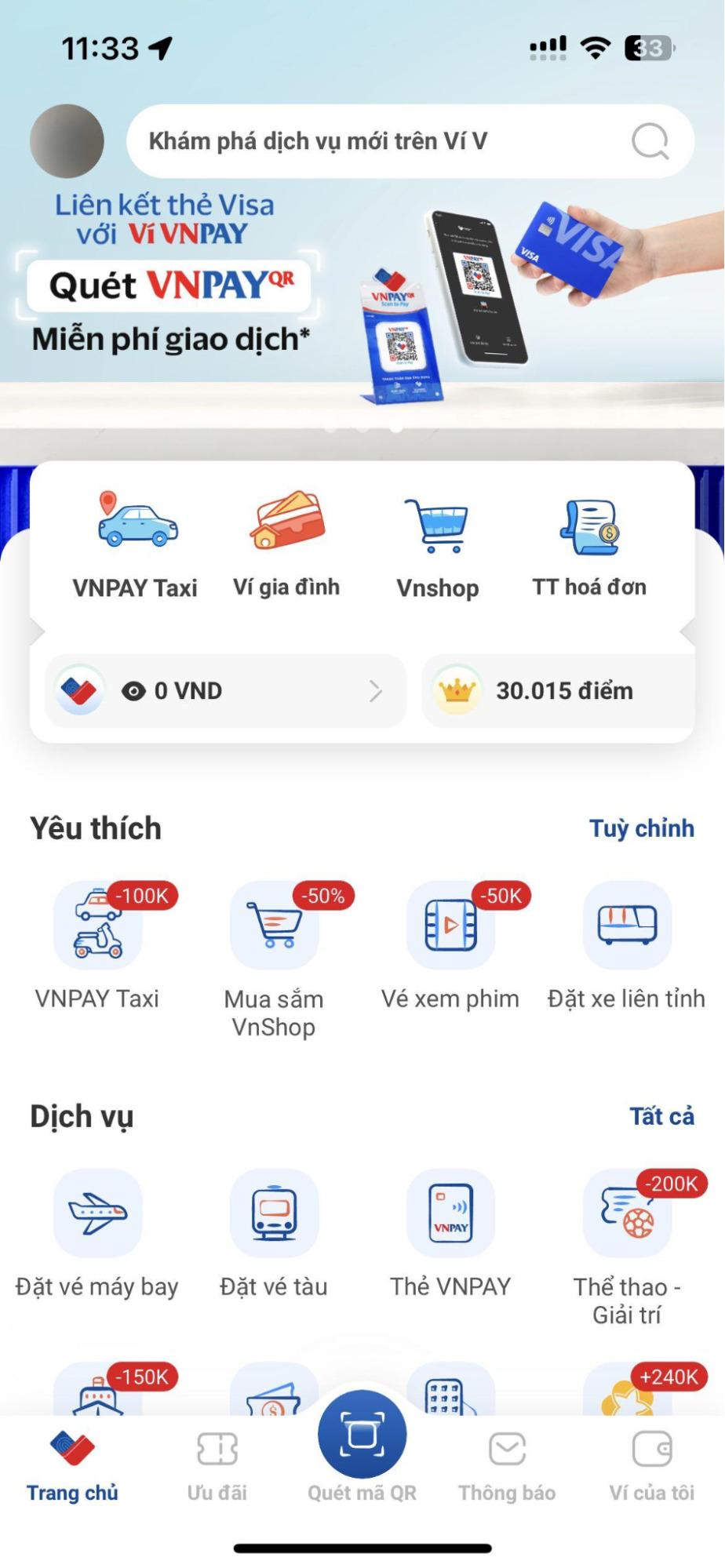 Đăng nhập vào ví VNPAY, chọn tính năng “Đặt vé tàu”